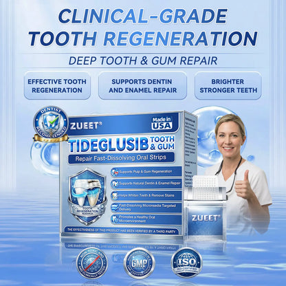ZUEET® 🦷 Tideglusib Fast‑Dissolving Tooth & Gum Repair Oral Strips ✨ (Supports tooth repair and helps relieve gum discomfort and other common oral concerns)