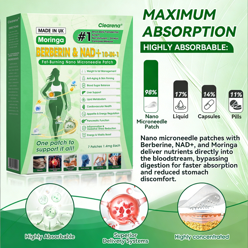 💫 𝐎𝐟𝐟𝐢𝐜𝐢𝐚𝐥 𝐔𝐊 𝐒𝐭𝐨𝐫𝐞 |🩺 𝐂𝐥𝐞𝐚𝐫𝐞𝐧𝐚® 𝐌𝐨𝐫𝐢𝐧𝐠𝐚 · 𝐁𝐞𝐫𝐛𝐞𝐫𝐢𝐧𝐞 × 𝐍𝐀𝐃+ 𝟏𝟎-𝐢𝐧-𝟏 𝐀𝐝𝐯𝐚𝐧𝐜𝐞𝐝 𝐍𝐚𝐧𝐨 𝐌𝐢𝐜𝐫𝐨𝐧𝐞𝐞𝐝𝐥𝐞 𝐏𝐚𝐭𝐜𝐡 — 𝐎𝐧𝐜𝐞 𝐃𝐚𝐢𝐥𝐲, 𝐕𝐢𝐬𝐢𝐛𝐥𝐞 𝐑𝐞𝐬𝐮𝐥𝐭𝐬 𝐢𝐧 𝟕 𝐃𝐚𝐲𝐬🌍