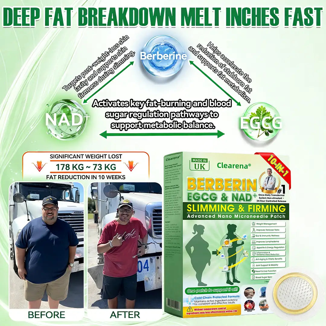 𝐂𝐥𝐞𝐚𝐫𝐞𝐧𝐚®🧑‍⚕️ 𝘽𝙚𝙧𝙗𝙚𝙧𝒊𝒏𝒆 ·  𝙀𝙂𝘾𝙂× 𝐍𝐴𝑫+  10-𝐢𝐧-1 𝑨𝒅𝒗𝒂𝒏𝒄𝐞𝐝 𝑵𝒂𝙣𝙤 𝑴𝒊𝒄𝒓𝒐𝒏𝒆𝒆𝗱𝗹𝗲 𝐏𝐚𝒕𝗰𝗵  ( 𝑱𝒖𝒔𝒕 𝒐𝒏𝒄𝒆 𝒂 𝒅𝒂𝒚, 𝒗𝒊𝒔𝒊𝒃𝒍𝒆 𝒄𝒉𝒂𝒏𝒈𝒆𝒔 𝒊𝒏 7 𝒅𝒂𝒚𝒔) 💪 𝑭𝒐𝒓 𝒐𝒃𝒆𝒔𝒊𝒕𝒚, 𝒍𝒐𝒐𝒔𝒆 𝒔𝒌𝒊𝒏, 𝒅𝒊𝒂𝒃𝒆𝒕𝒆𝒔, 𝒔𝒍𝒆𝒆𝒑 𝒂𝒑𝒏𝒆𝒂, 𝒋𝒐𝒊𝒏𝒕 𝒊𝒔𝒔𝒖𝒆𝒔, 𝒂𝒏𝒅 𝒎𝒐𝒓𝒆