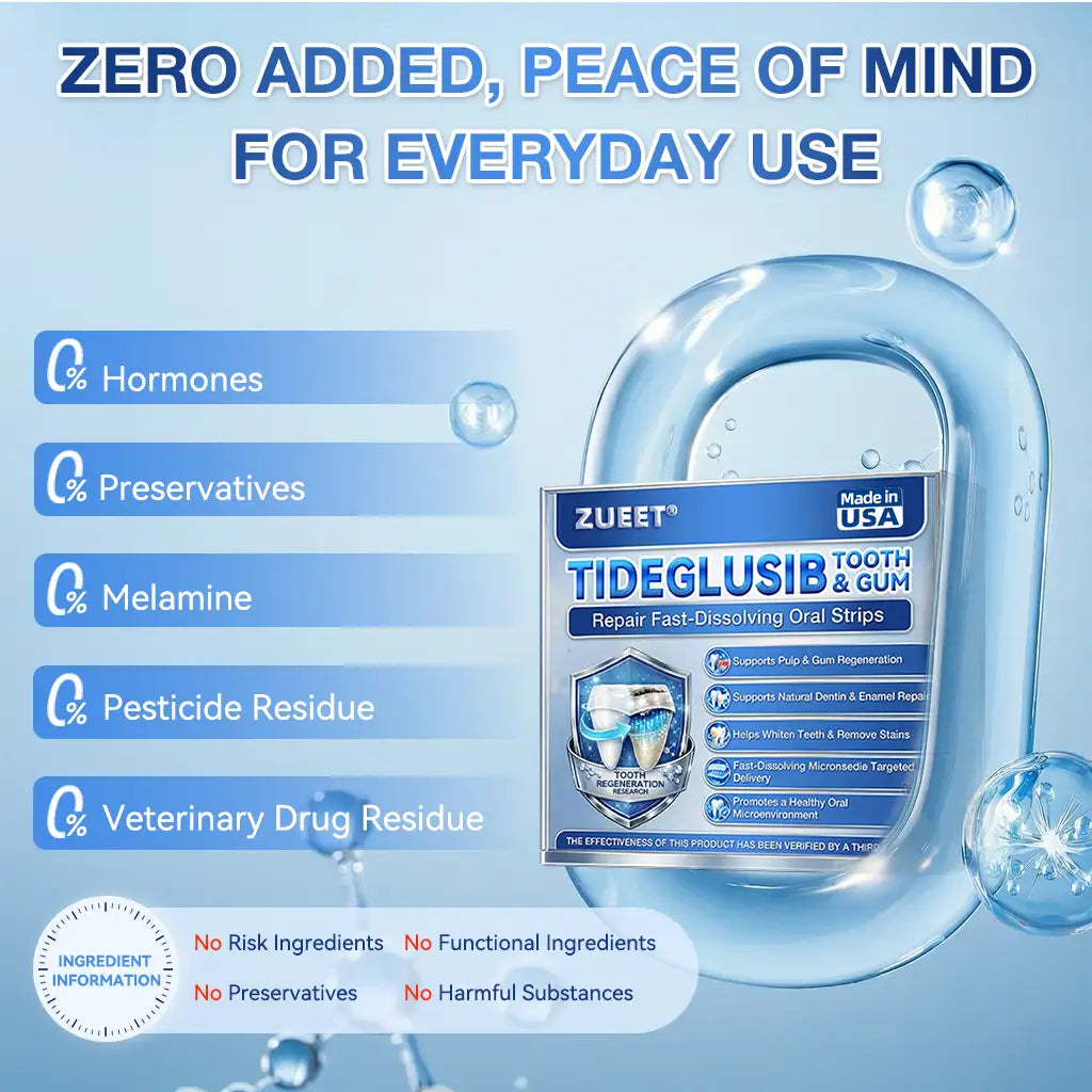 ZUEET® 🦷 Tideglusib Fast‑Dissolving Tooth & Gum Repair Oral Strips ✨ (Supports tooth repair and helps relieve gum discomfort and other common oral concerns)