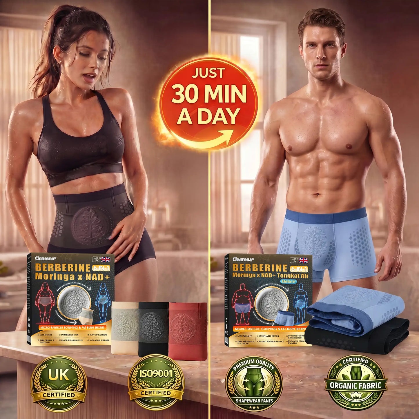 𝐎𝐟𝐟𝐢𝐜𝐢𝐚𝐥 𝐔𝐊 𝐁𝐫𝐚𝐧𝐝 𝐒𝐭𝐨𝐫𝐞 ✔️ | 🏛️𝐂𝐥𝐞𝐚𝐫𝐞𝐧𝐚® 𝟐𝟎𝟐𝟔 𝐌𝐨𝐫𝐢𝐧𝐠𝐚 x 𝐁𝐞𝐫𝐛𝐞𝐫𝐢𝐧𝐞 x 𝐍𝐀𝐃+ 𝟔-𝐈𝐧-𝟏 𝐌𝐢𝐜𝐫𝐨-𝐏𝐚𝐫𝐭𝐢𝐜𝐥𝐞 𝐒𝐜𝐮𝐥𝐩𝐭𝐢𝐧𝐠 & 𝐅𝐚𝐭-𝐁𝐮𝐫𝐧 𝐒𝐡𝐨𝐫𝐭𝐬 (Women + Men with Advanced Male Support Blend)